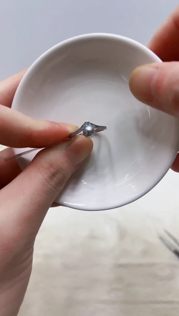 银S925镶嵌海水珍珠DA戒指@@yj337