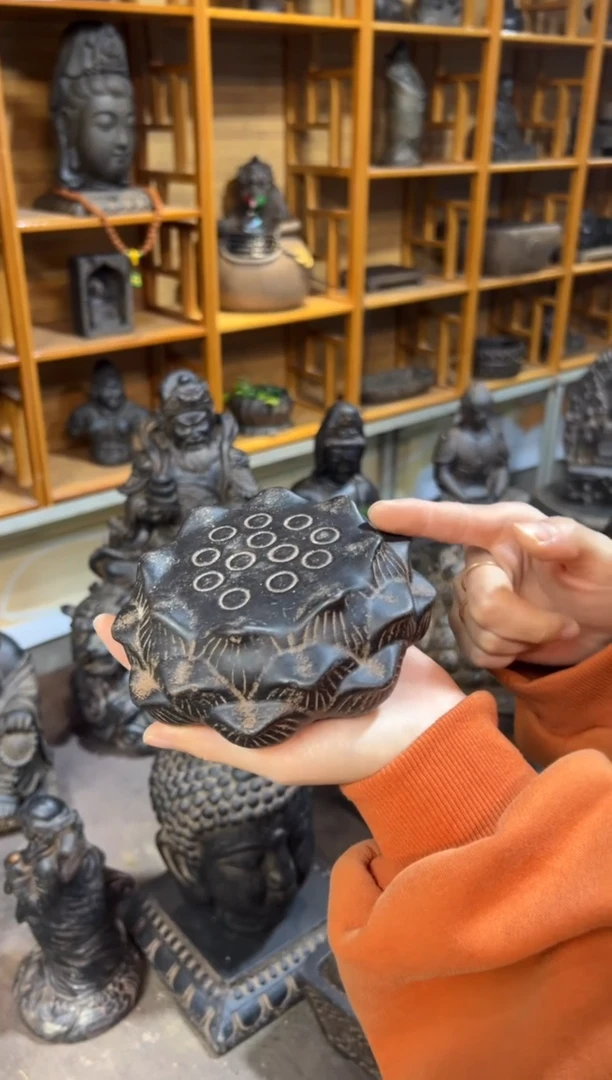 陶土【火山泥】莲蓬实心底座