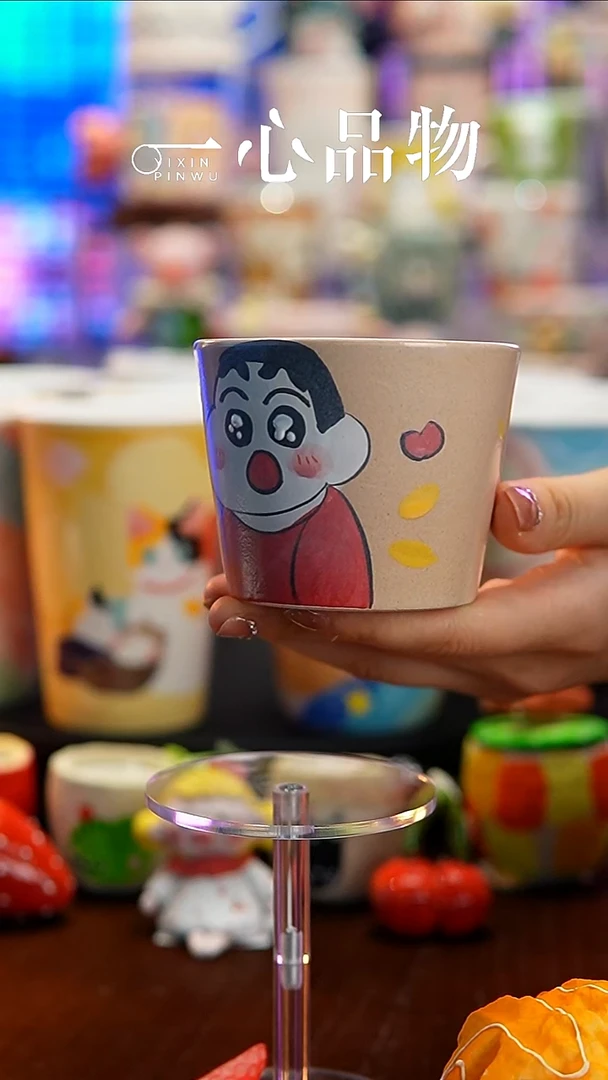 杯子瓷S055.景德镇手工手绘杯子摆件