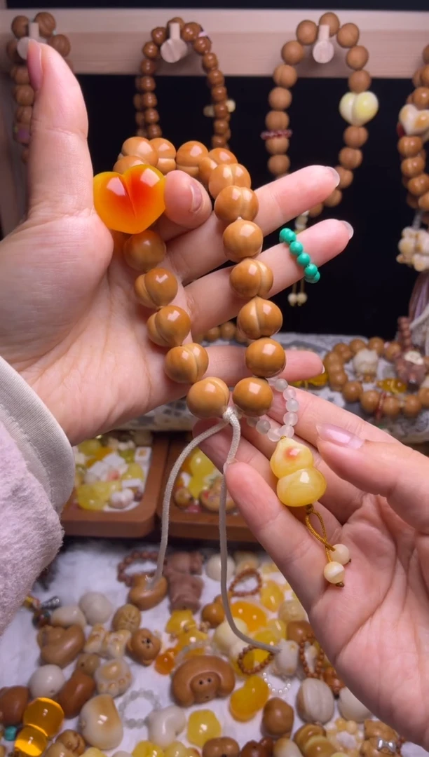 吊坠猴头核桃小*全品光面柯基俏色透爱心绿跑环俏色葫芦吊坠紫咖