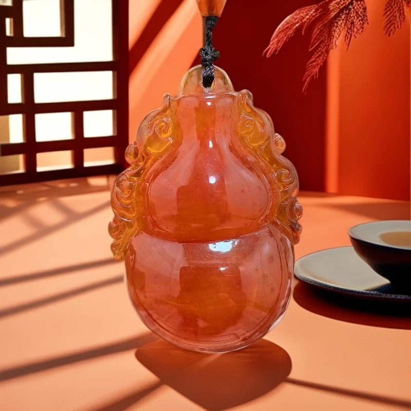 2024秋冬新款P8精美女生项链挂坠黄色时尚百搭吊坠XL078