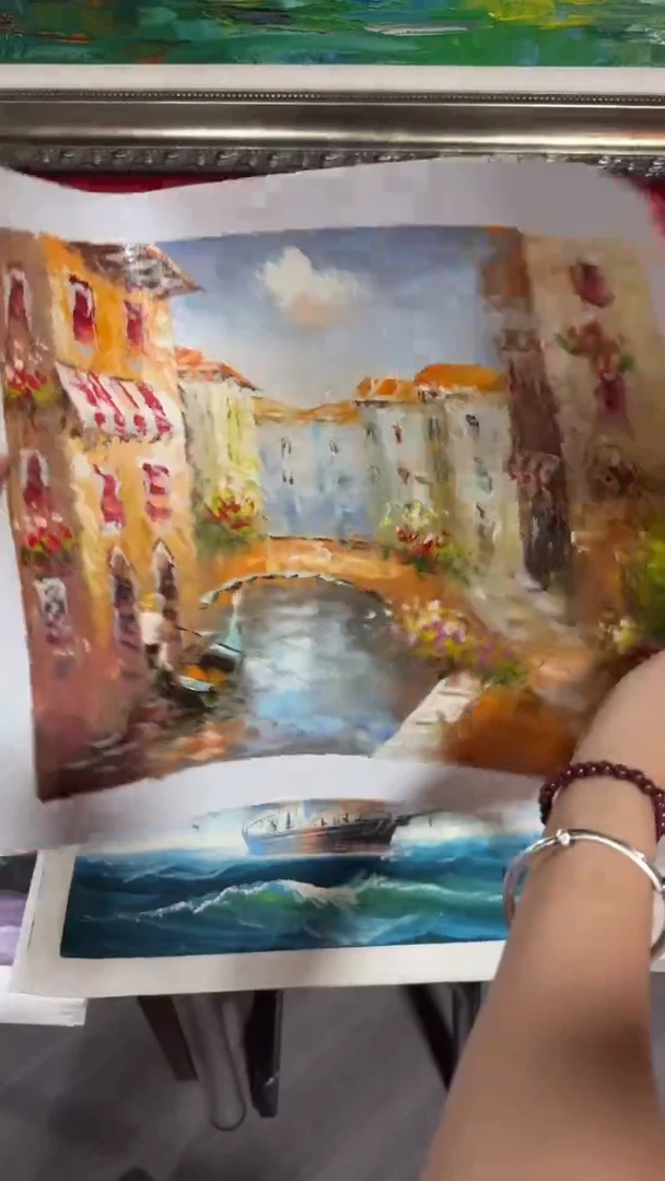 俄罗斯手绘油画作品《30*40》水城