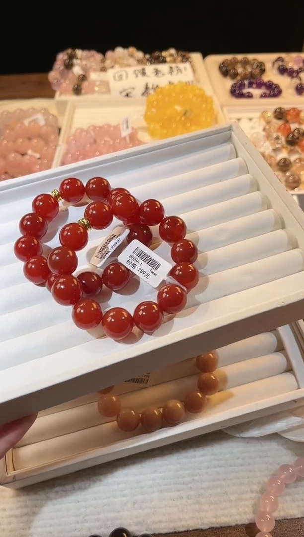 未镶嵌手串水晶多样性发一红玛瑙16mm