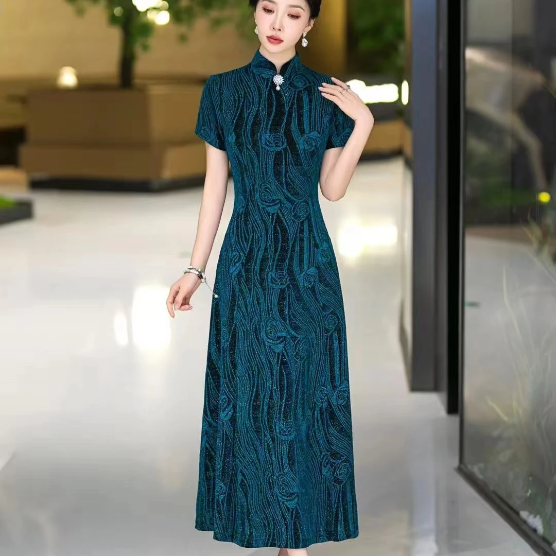 尚羽朵儿3218-修身显瘦优雅气质中国风旗袍夏季新款时尚日常（m-4）