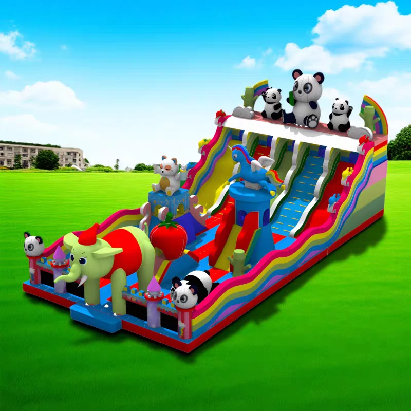 新款乐园充气城堡PVC柏拉图厂家直销广场庙会儿童乐园摆摊小型