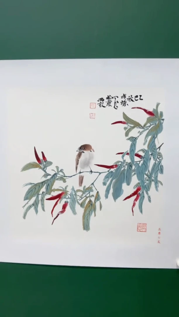 国画王成栋花鸟带合影
