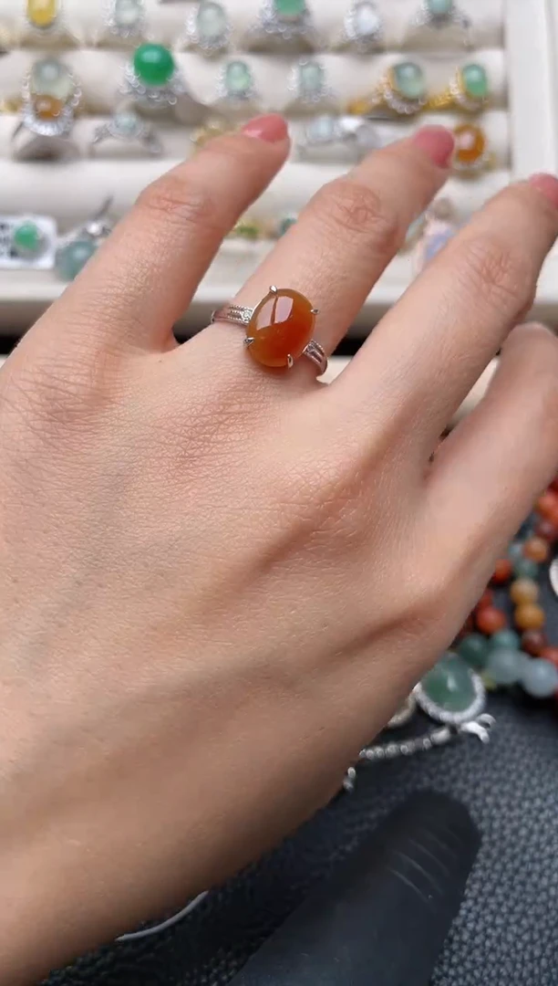 【闪购商品】翡翠戒指银S925镶嵌2222222222  55