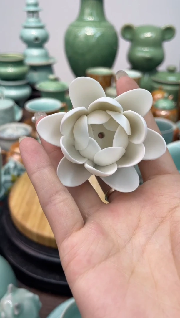 手工捏花 小号  慧仙青瓷 龙泉青瓷大促
