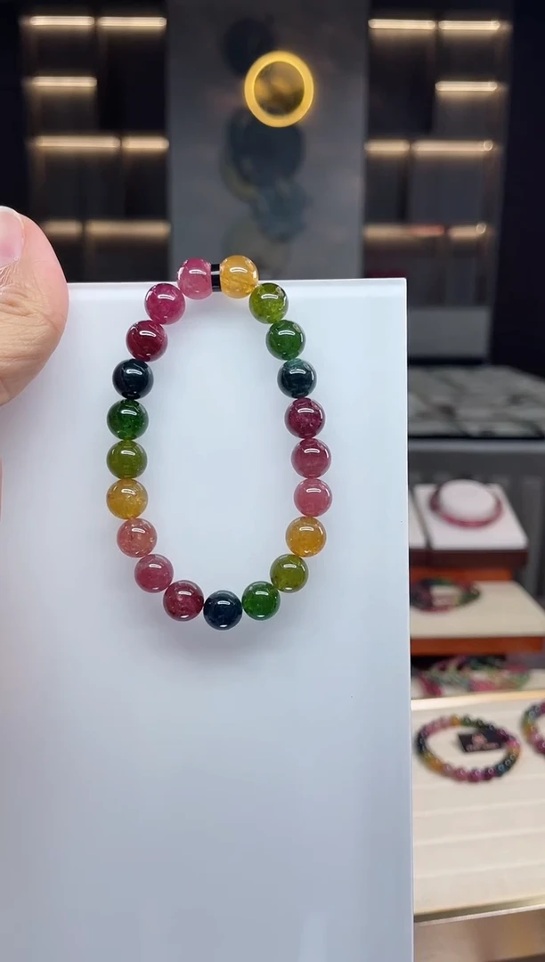 未镶嵌单圈手串碧玺（多样性发一条）Q