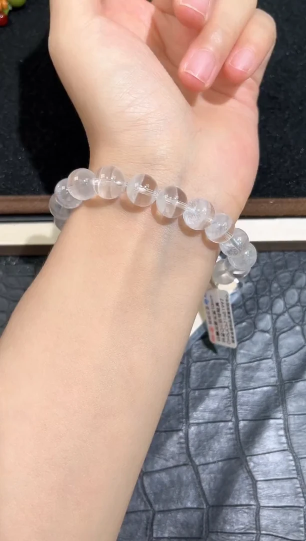 未镶嵌手链水晶56号白幽灵聚宝盆单圈10mm