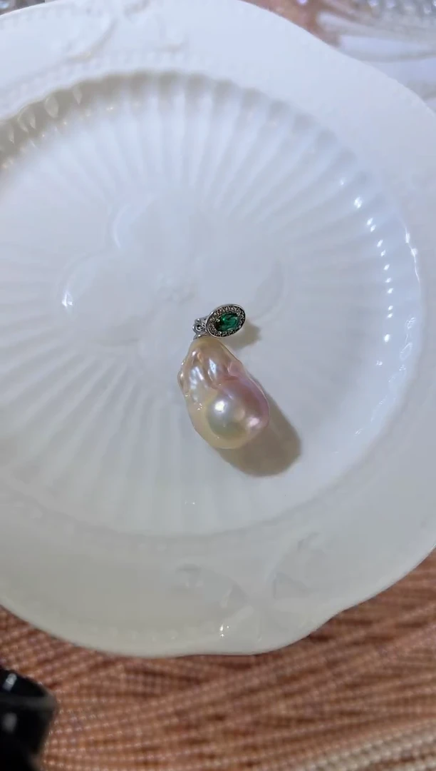 吊坠(不含链)银S925镶嵌淡水珍珠C11