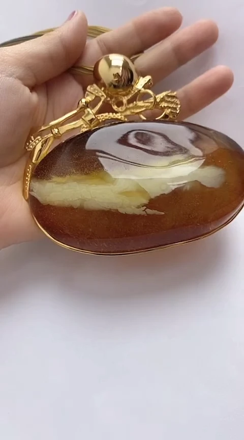 【闪购商品】琥珀裸石银S925镶嵌琥珀吊坠