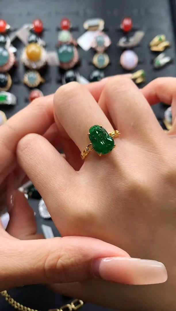 【闪购商品】翡翠戒指银S925镶嵌7697979789898