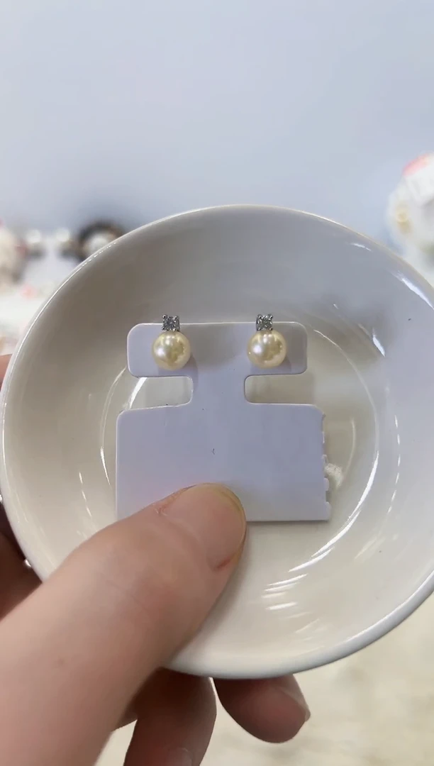 银S925镶嵌海水珍珠DA耳饰7@@ye171