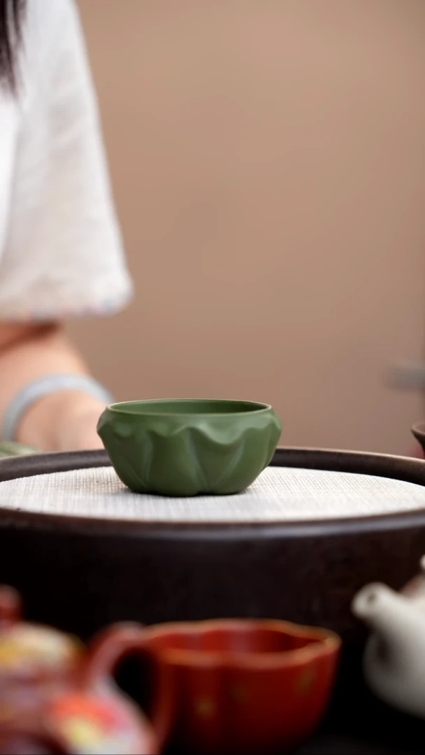 茶壶紫砂民国绿荷叶主人杯矮