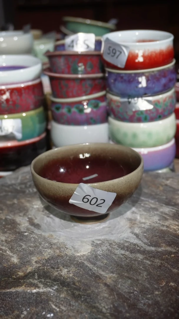 摆件陶精品窑变钧瓷茶器