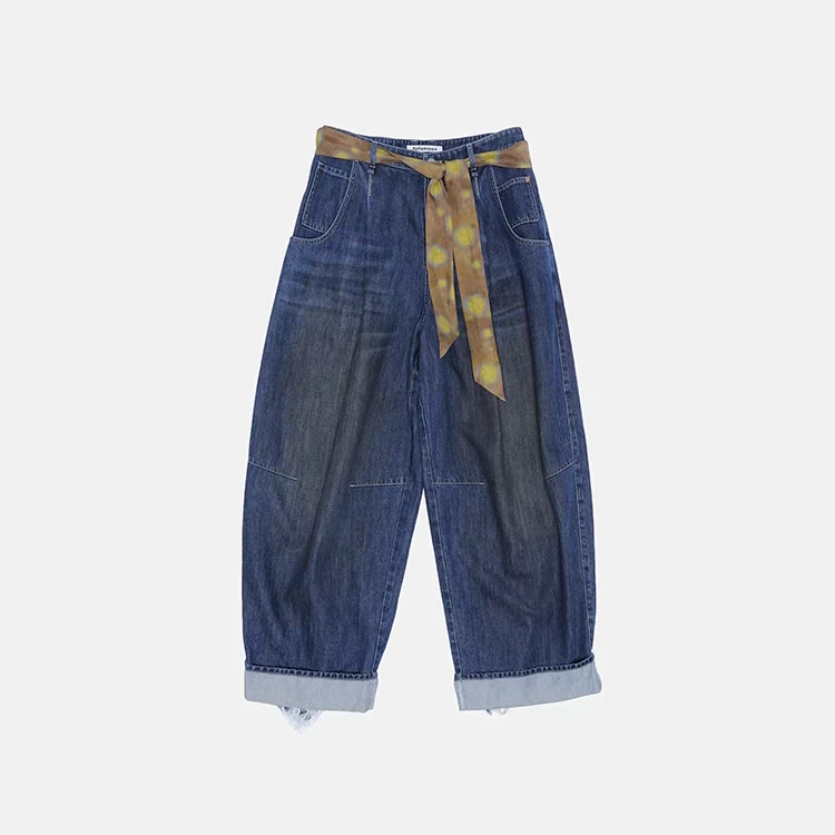 【景致】FAFAMOON 25春夏直筒松垮休闲牛仔裤FFMDE25B044DB