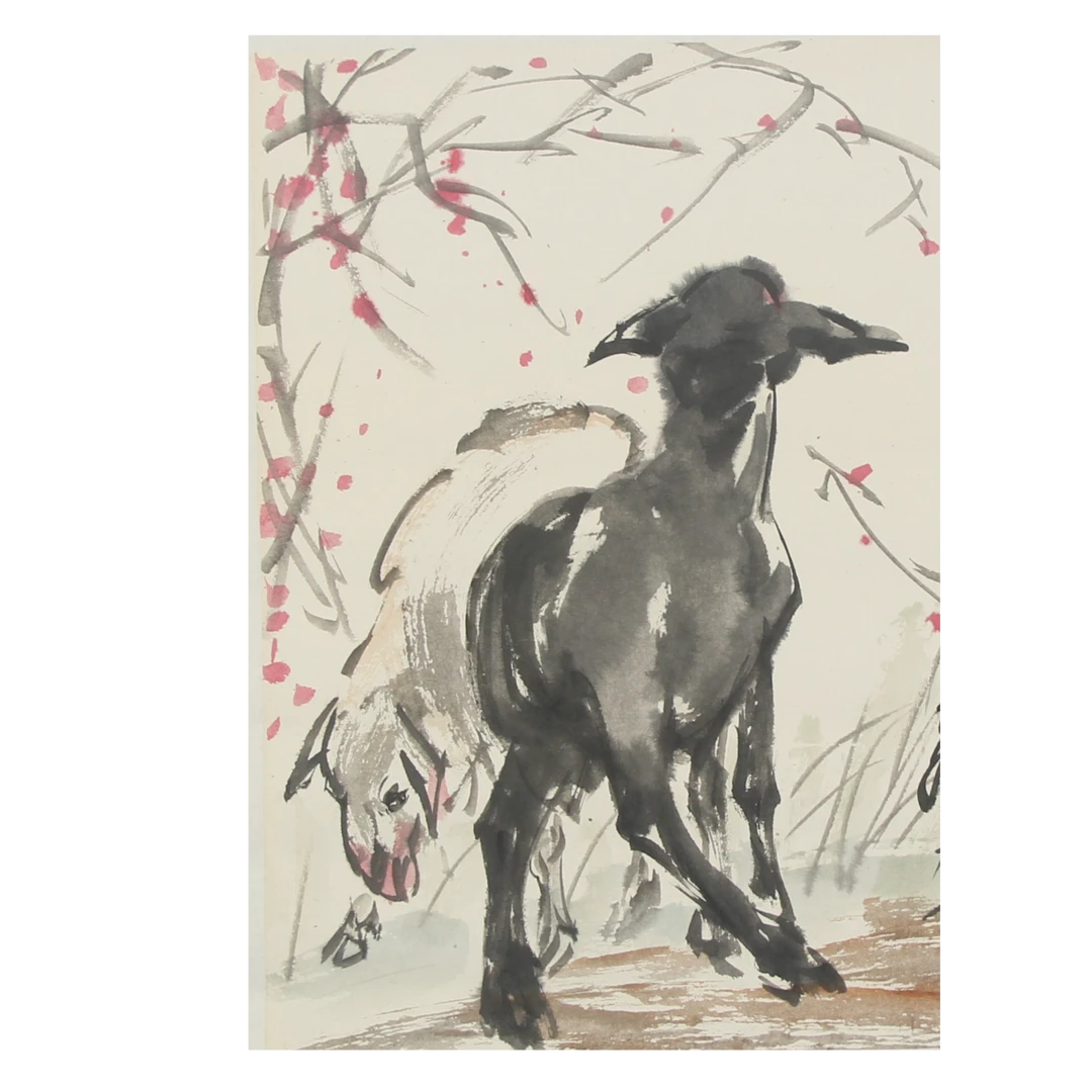 LOT.007 映斋《羊》44*35cm 纸本设色镜片