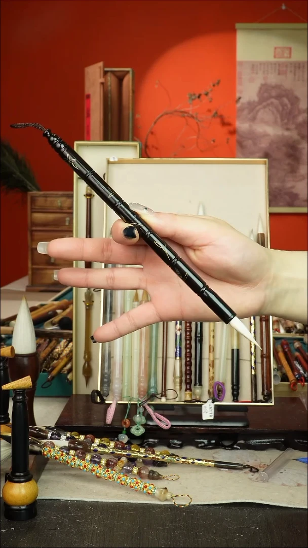 292号闪孤品高货毛笔链接 清水试笔 蘸墨不退