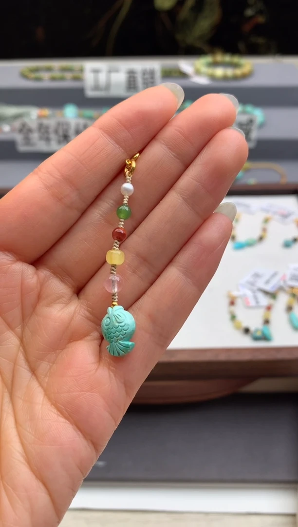 未镶嵌绿松石挂件茜.Z111