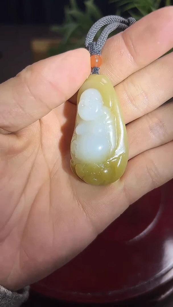 未镶嵌和田玉挂件糖白佛公挂件11