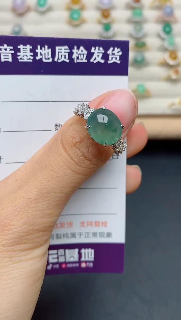 翡翠戒指银S925镶嵌.....