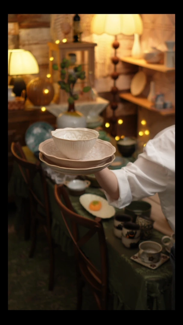 瓷片雾里工作室 +饭碗2个+8寸深盘1个+8寸浅盘1个