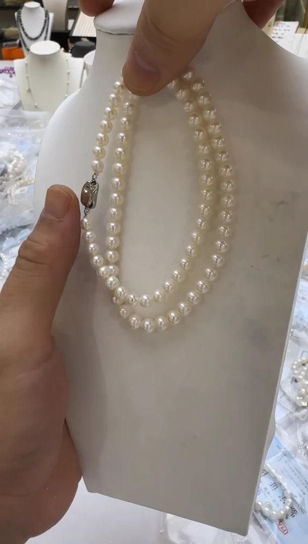 淡水珍珠未镶嵌项链6-7mm 元宝扣-新品