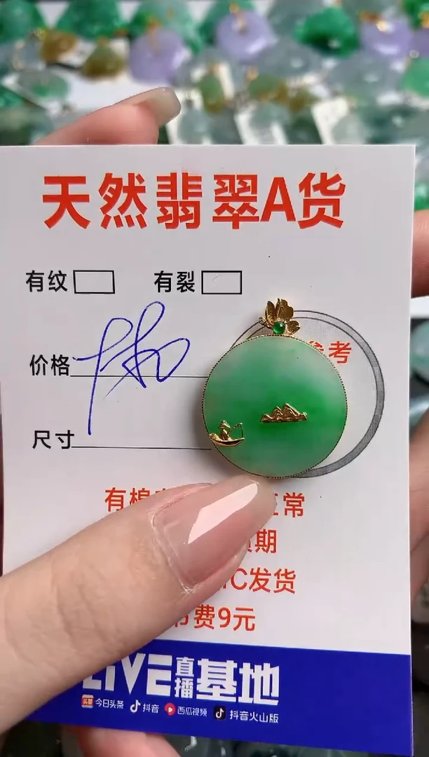 翡翠18K金镶嵌颈饰0415994408