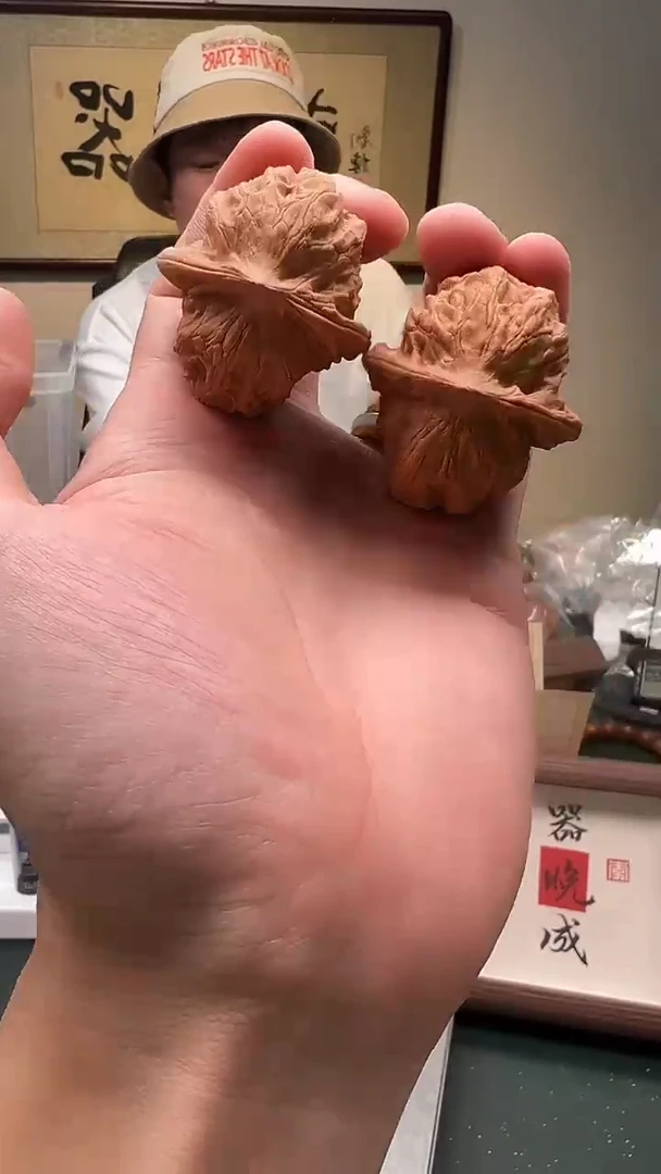 把件文玩核桃39mm+野狼 1对 49号