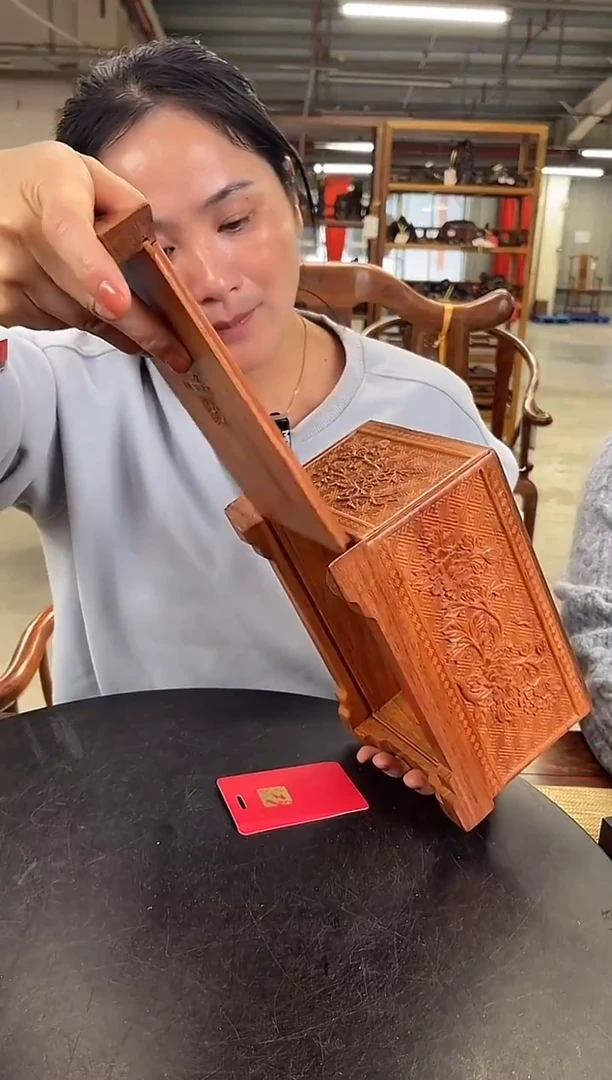 木DZ1816CM38花卉纹纸巾盒