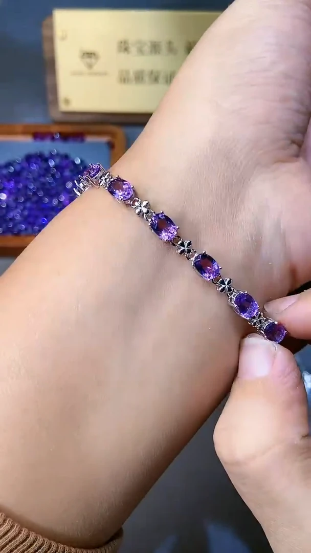 【闪购商品】紫晶手链银S925镶嵌33212