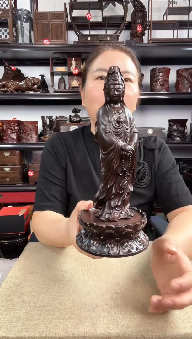 木双层莲花小号+观老李红木工艺品