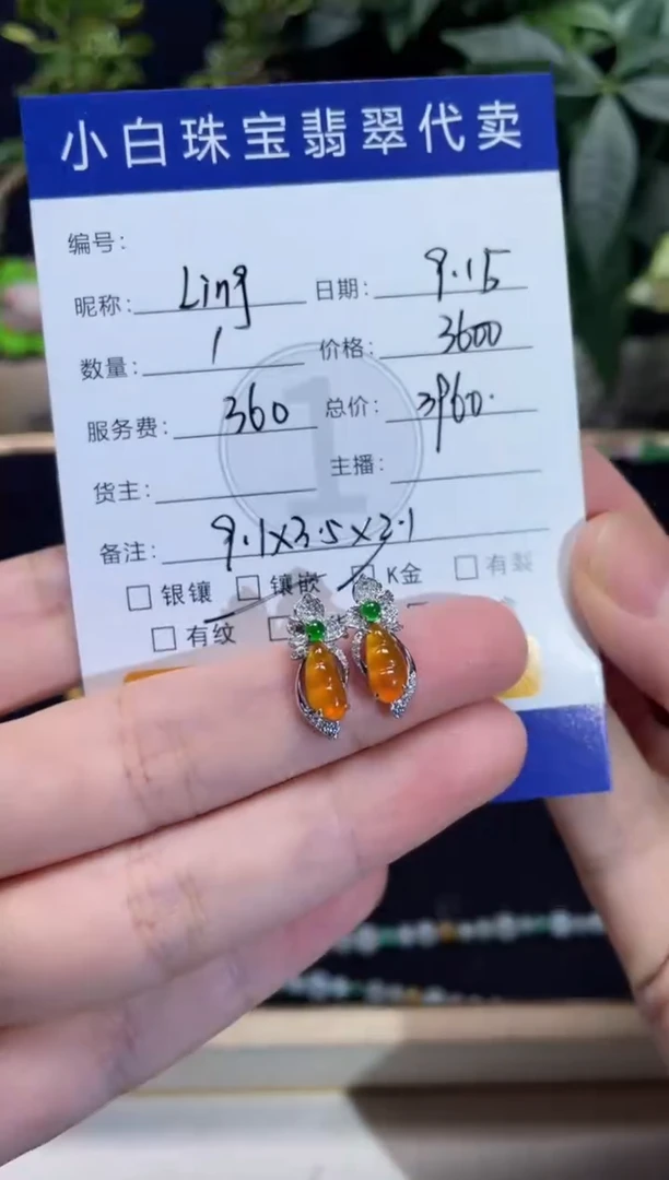18K金镶嵌翡翠耳饰L****訫耳饰