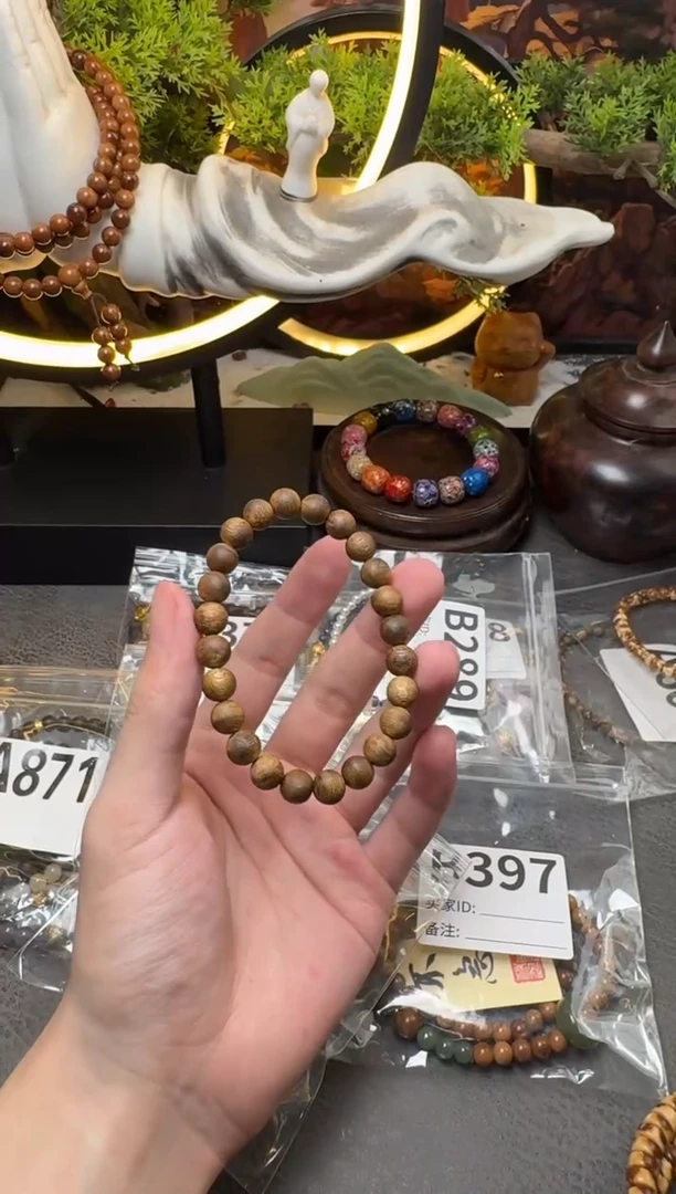 檀香木手串/手链B326檀香木圆珠单圈