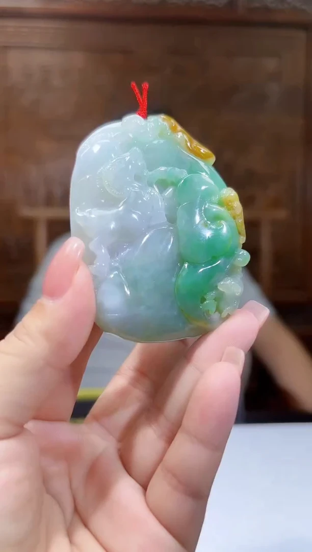 未镶嵌定制翡翠13/0926/C/发其一件/洋洋得意