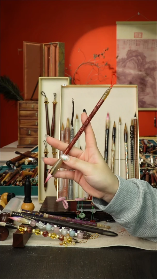 186号闪孤品高货毛笔链接 清水试笔 蘸墨不退