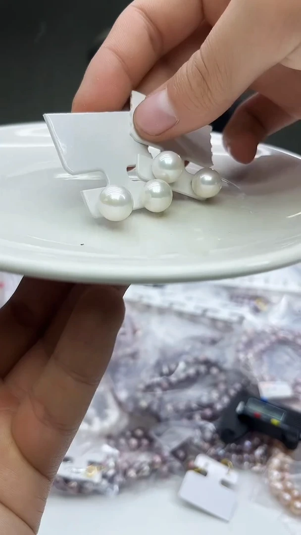 未镶嵌耳饰淡水珍珠11mm+白珠素钉