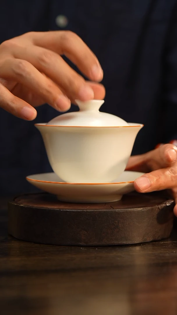 杯23柴房陶瓷原创三才盖碗