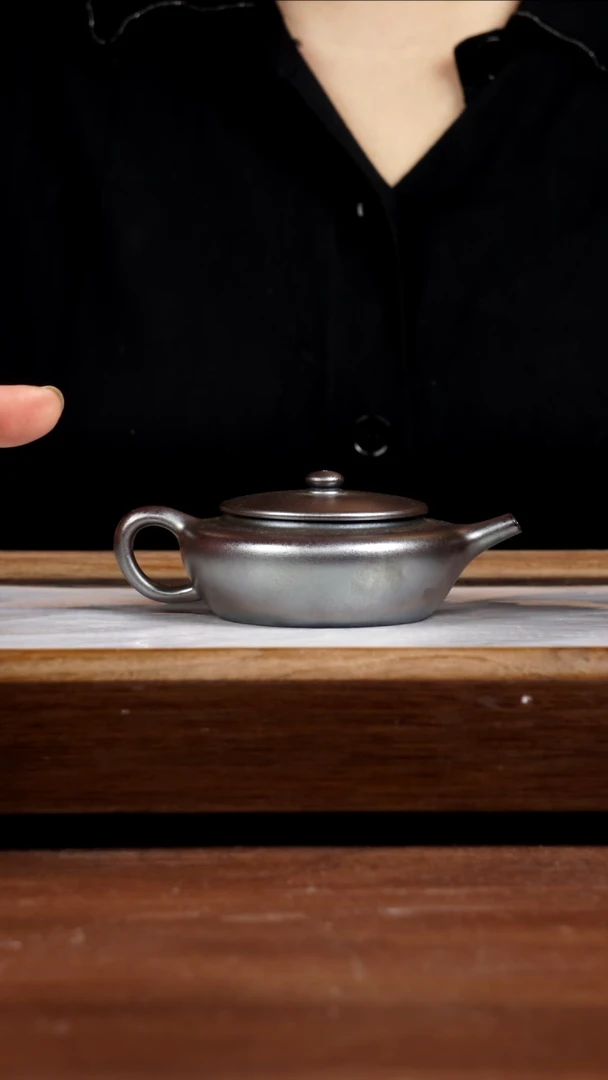 茶壶紫砂迷*天青火痕烧扁晨160CC