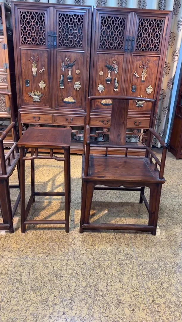 木分**间单只三拼面板椅子 带茶几   摆件