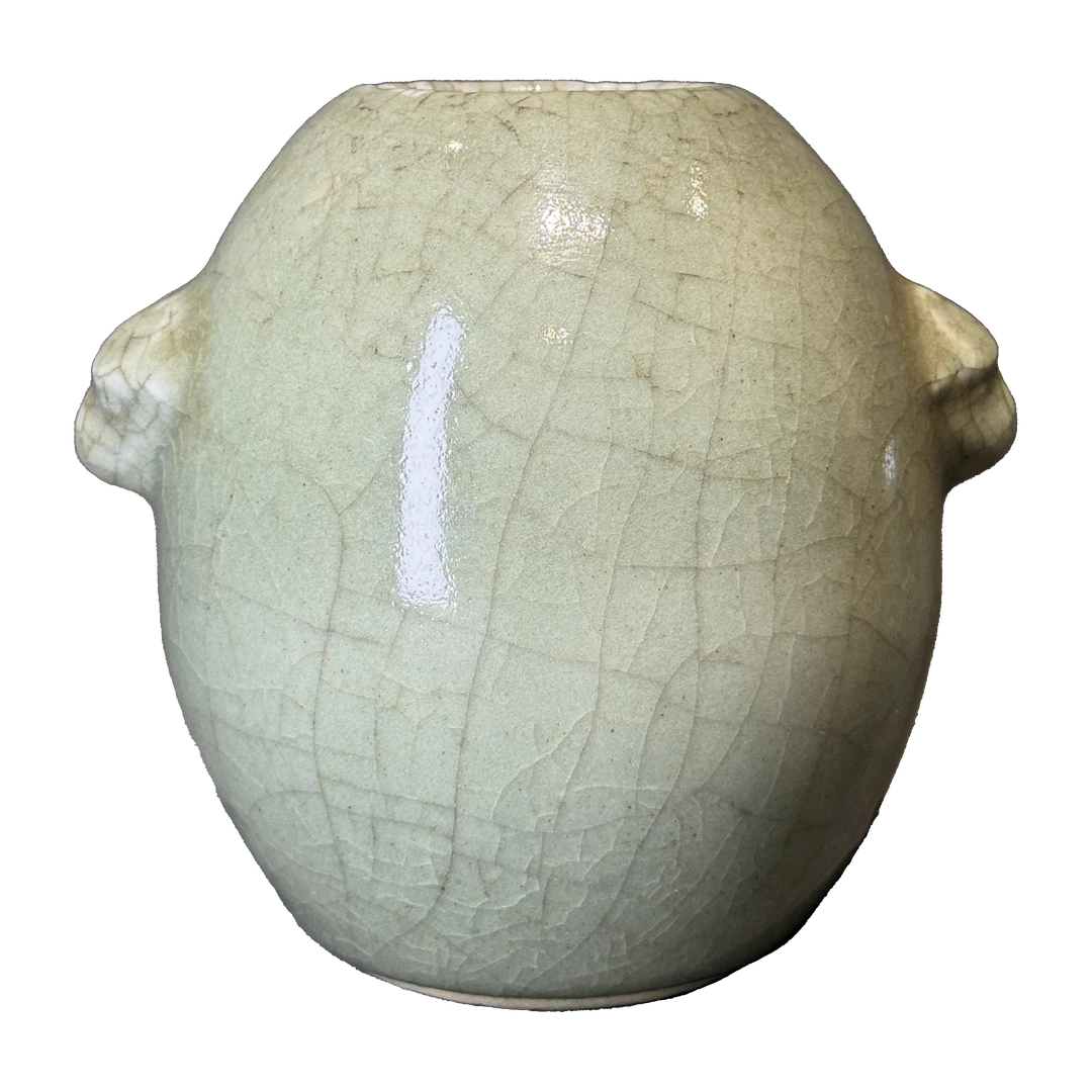 25052247t青釉兽耳樽