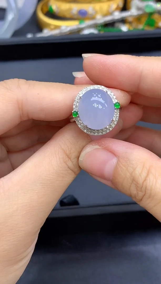 18K金镶嵌戒指翡翠595-中国好珍宝