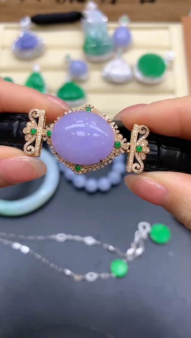 【闪购商品】翡翠手链18K金镶嵌615 -中国好珍宝