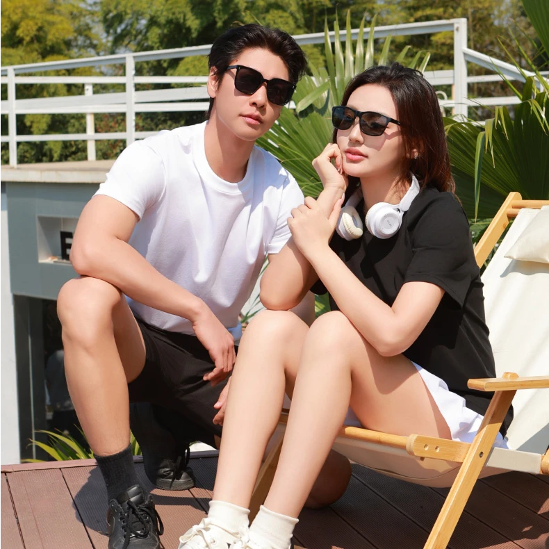 七木服饰 两件装 夏季新疆长绒棉短袖圆领T简约情侣亲子纯棉t恤