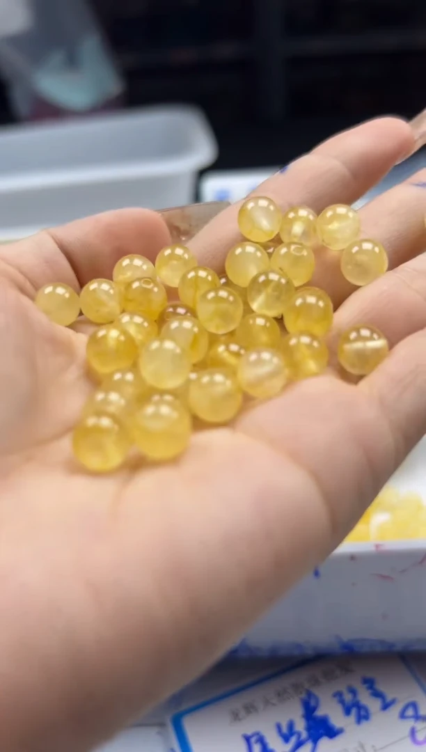 未镶嵌颈饰碧玺w1793金丝雀碧玺8mm*30颗