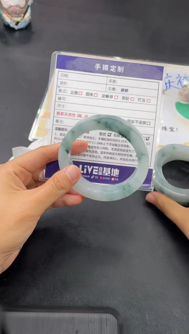 定制翡翠手镯未镶嵌正圈XCZB/63@DZS