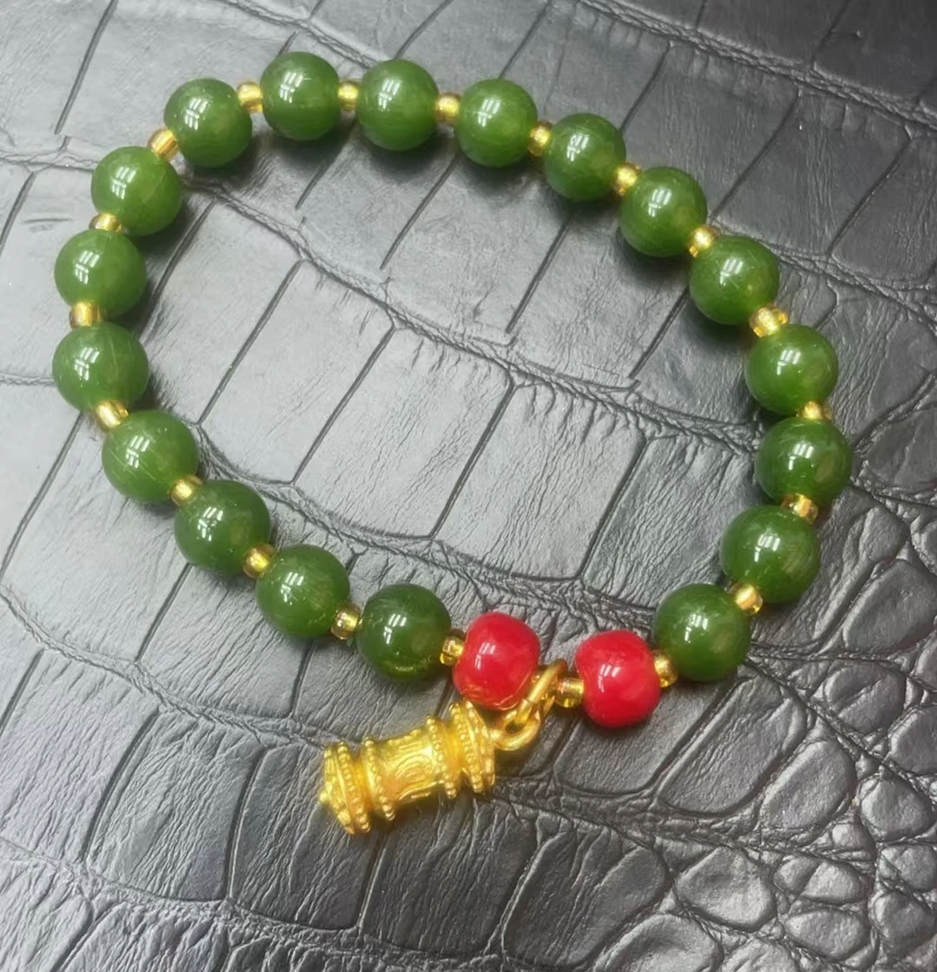 和田玉A107 绿色手链 女同款  时尚百搭