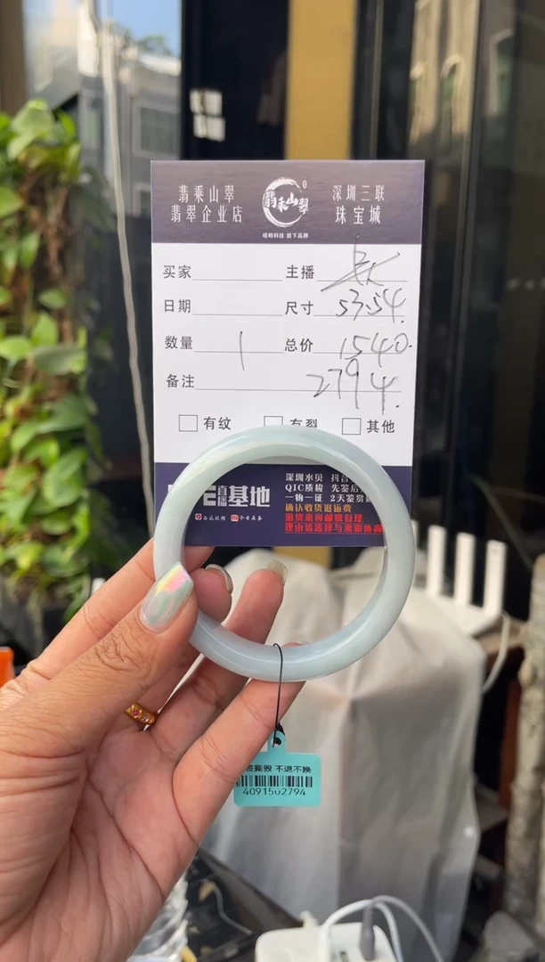未镶嵌手镯翡翠C 53-54正圈 2794