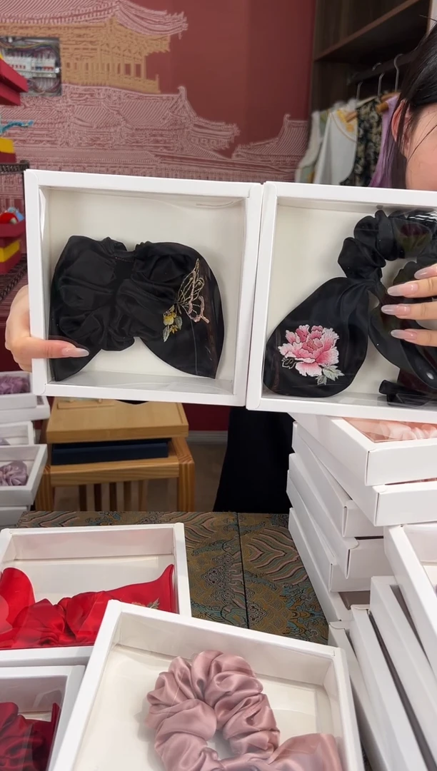 【闪购商品】刺绣苏绣桑蚕丝手工绣刺绣发圈